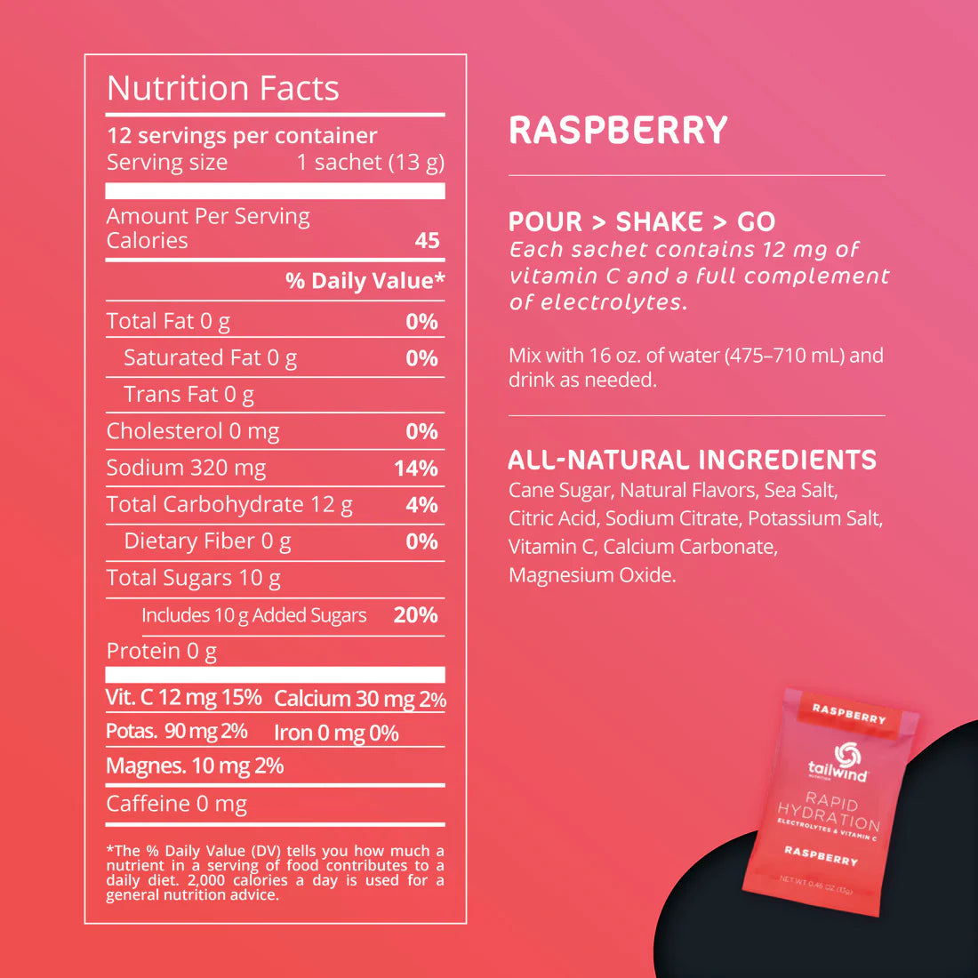 Tailwind Rasberry Rapid Hydration Single