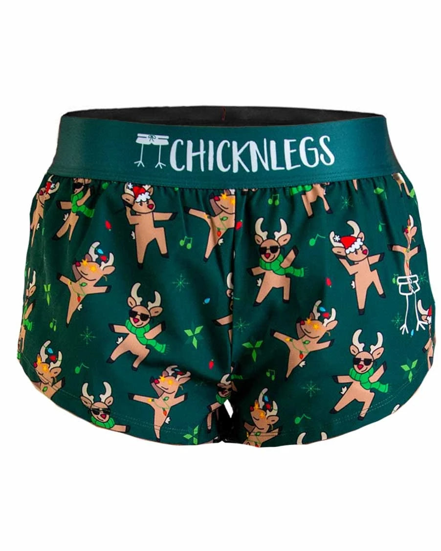 Women's ChicknLegs 1.5" Shorts-Rockin Reindeer