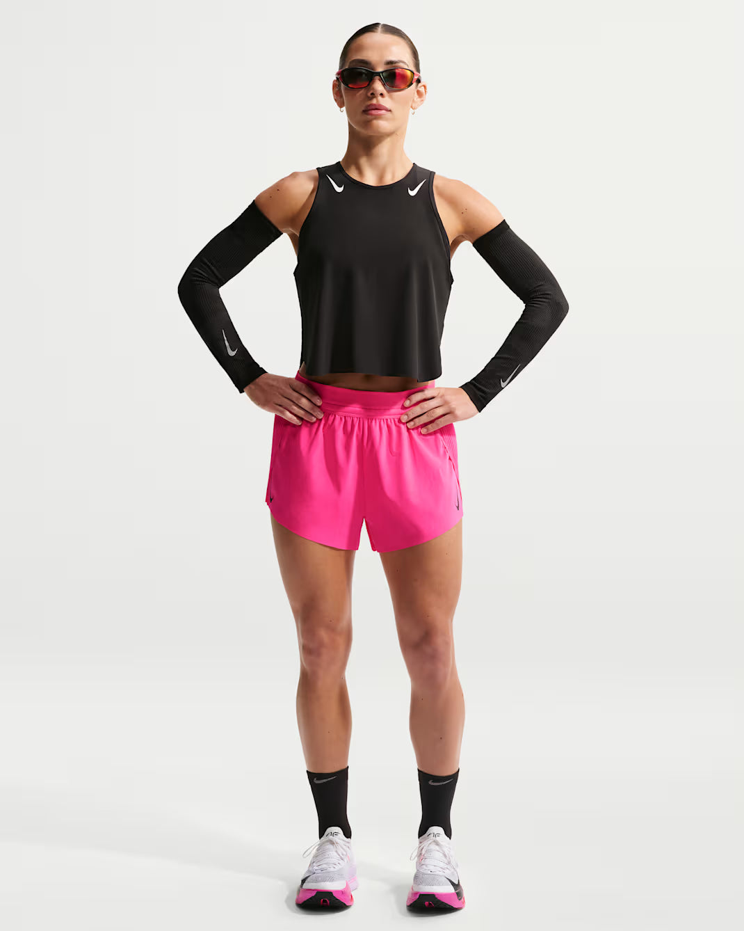 Women's Nike  AeroSwift Pleated Shorts-Pink